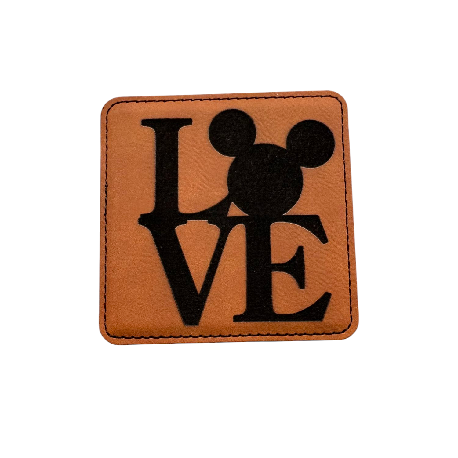 Mickey Love Leatherette Engraved Coaster (set of 6)