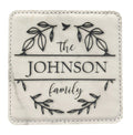 Family Name Leatherette Engraved Coaster (set of 6)