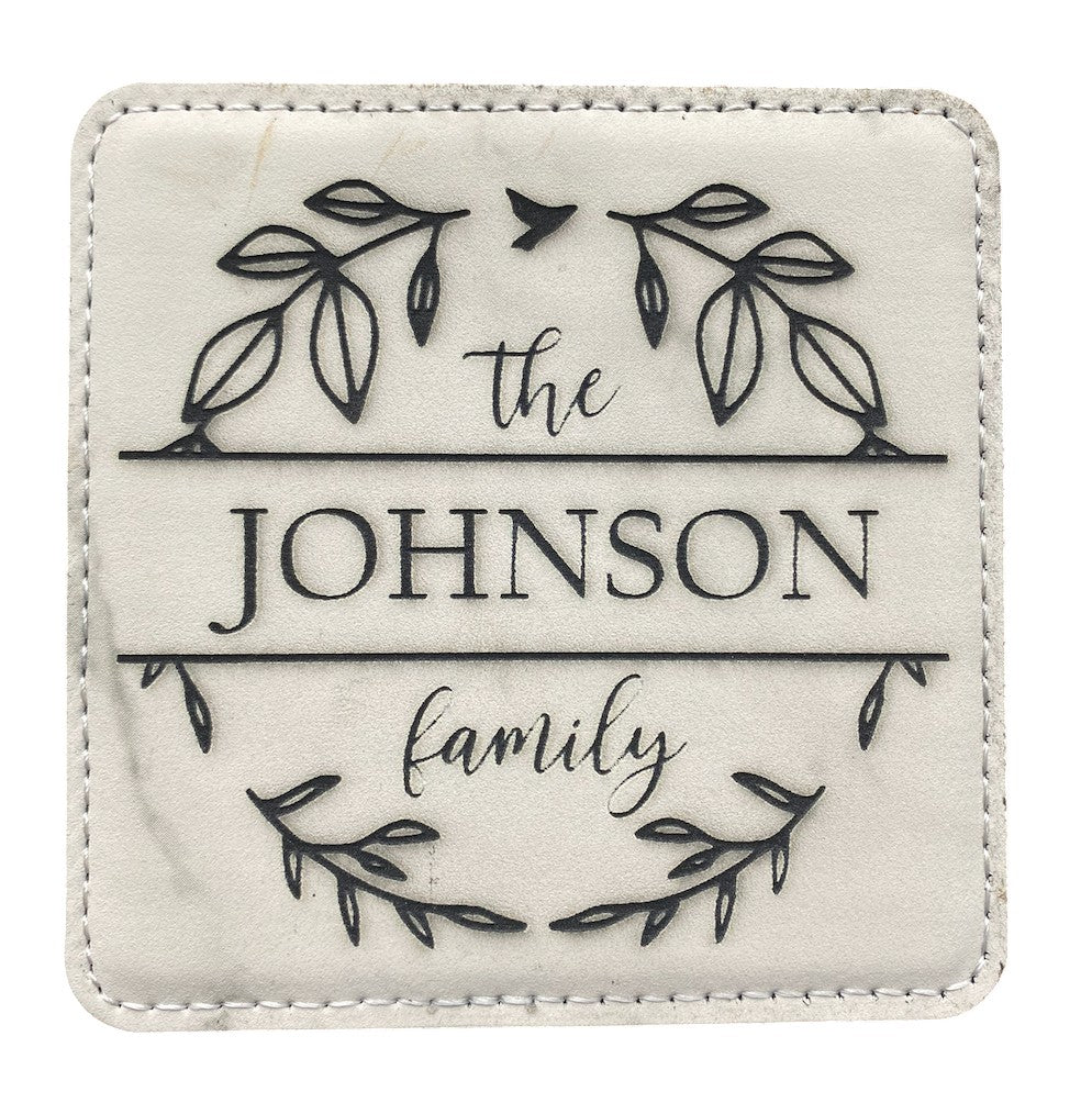 Family Name Leatherette Engraved Coaster (set of 6)